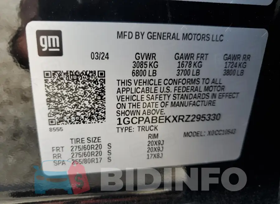 1GCPABEKXRZ295330 Photo# 12