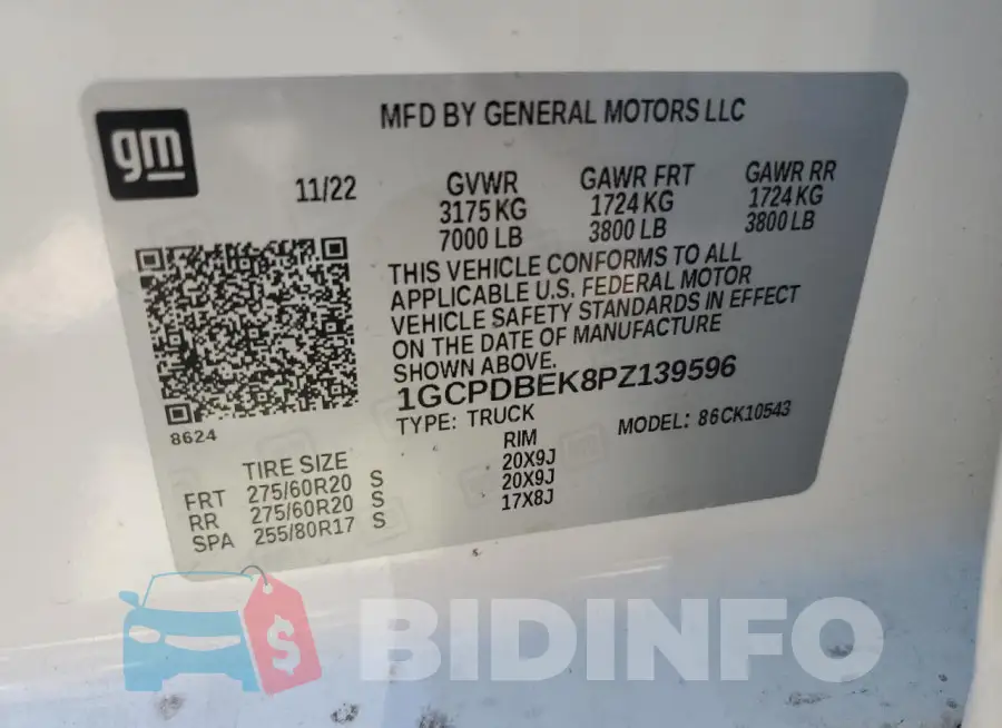 1GCPDBEK8PZ139596 Photo# 12