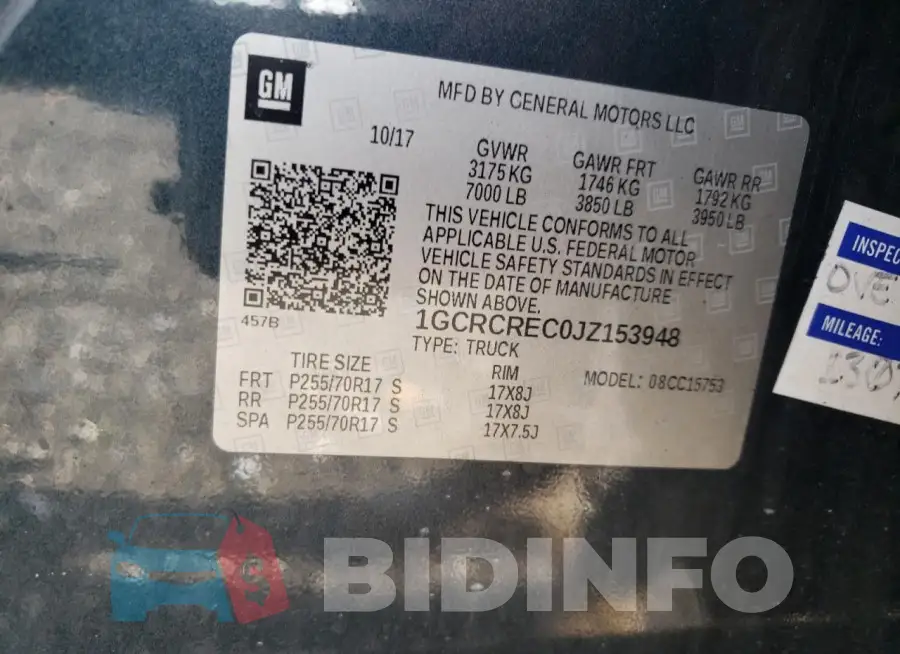 1GCRCREC0JZ153948 Photo# 12