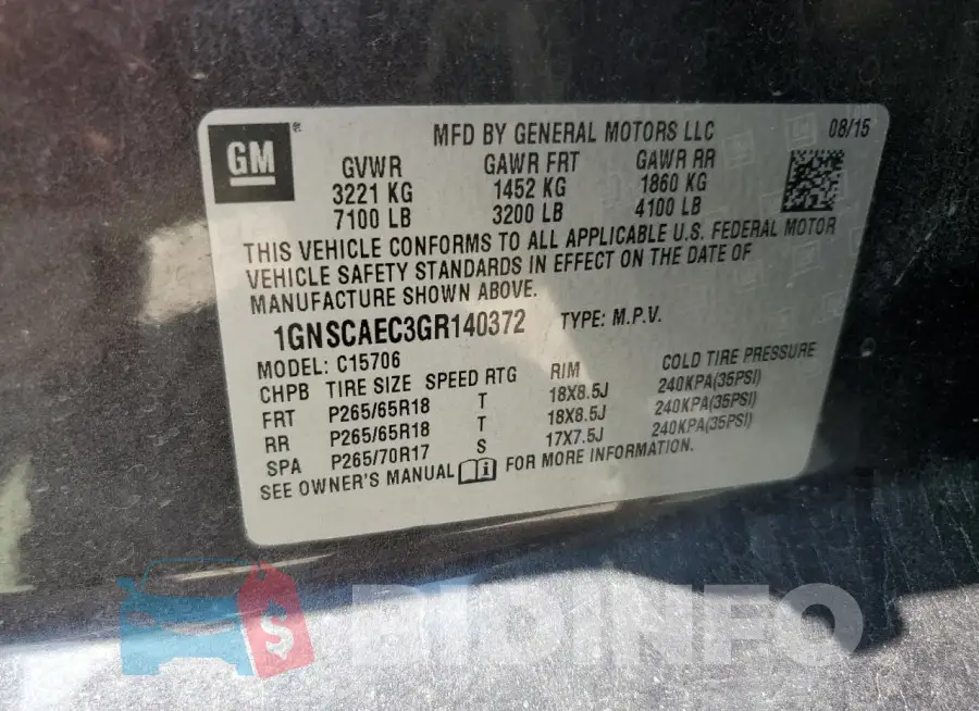1GNSCAEC3GR140372 Photo# 14