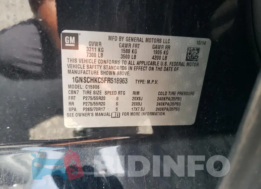 1GNSCHKC5FR518963 Photo# 13