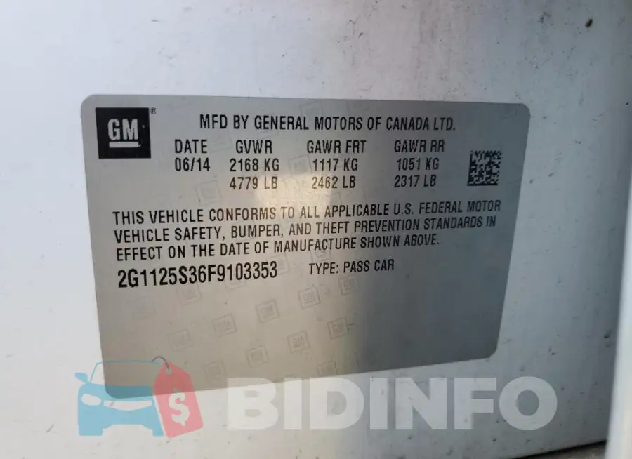 2G1125S36F9103353 Photo# 13