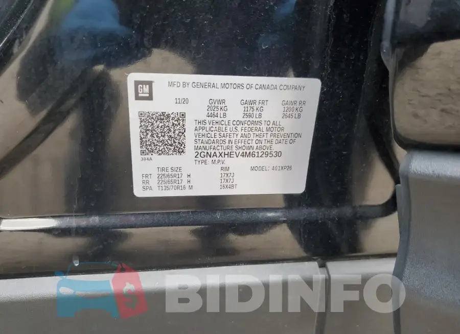2GNAXHEV4M6129530 Photo# 14