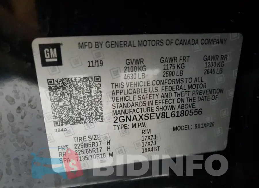 2GNAXSEV8L6180556 Photo# 13