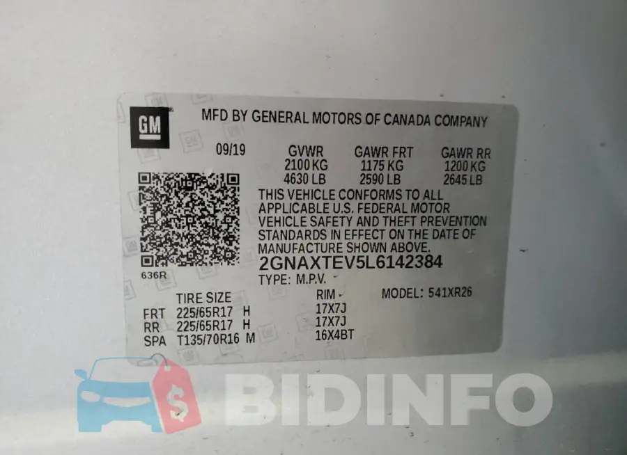 2GNAXTEV5L6142384 Photo# 13