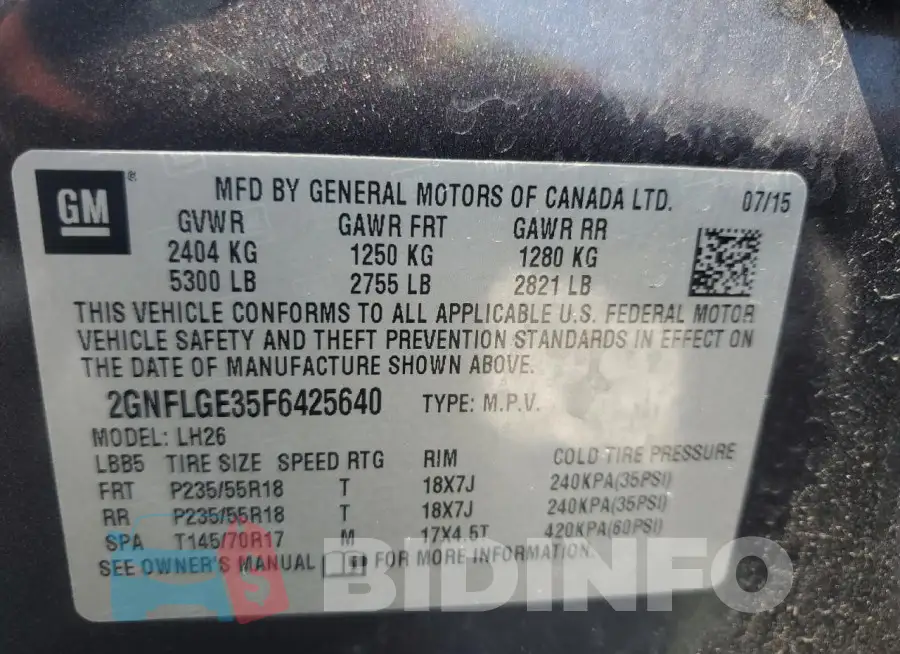 2GNFLGE35F6425640 Photo# 13