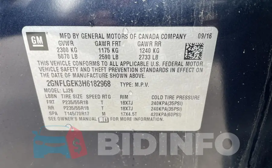 2GNFLGEK3H6182968 Photo# 10