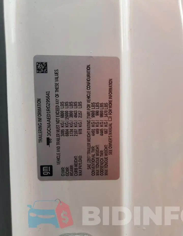 3GCNAAED1RG295641 Photo# 12
