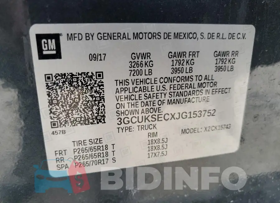 3GCUKSECXJG153752 Photo# 12