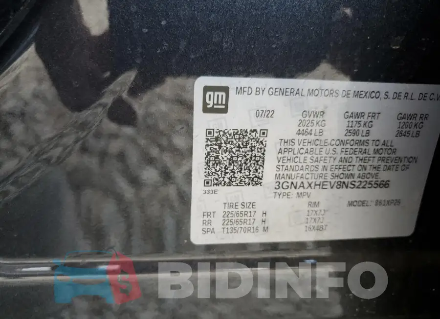 3GNAXHEV8NS225566 Photo# 13