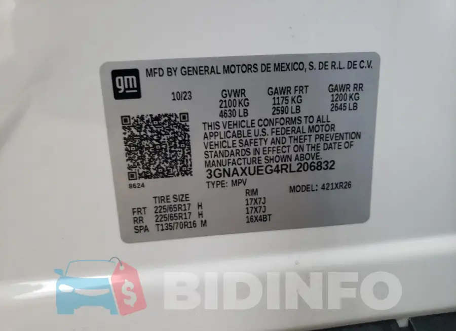 3GNAXUEG4RL206832 Photo# 14