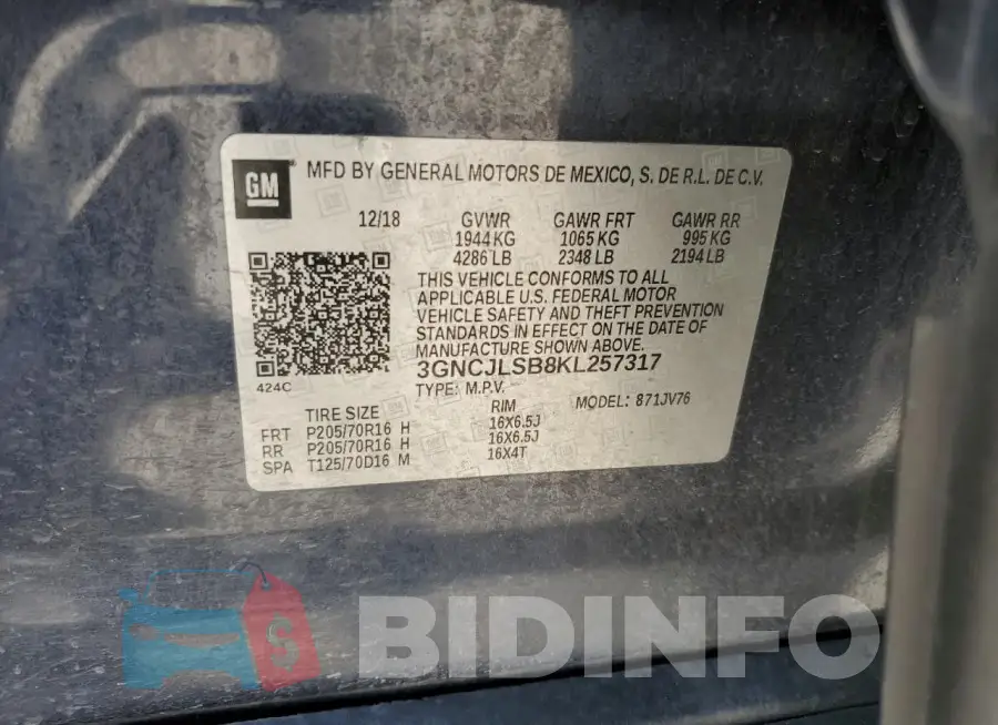 3GNCJLSB8KL257317 Photo# 13
