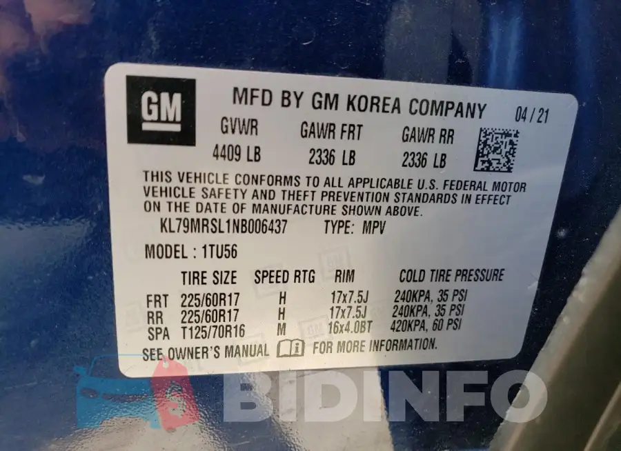 KL79MRSL1NB006437 Photo# 12