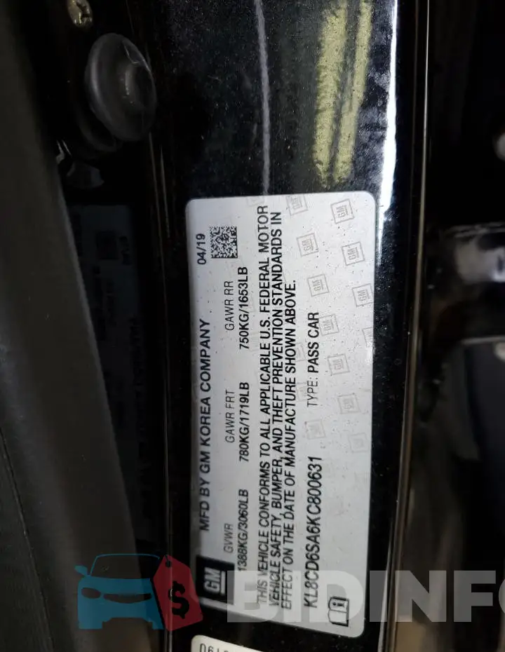 KL8CD6SA6KC800631 Photo# 12