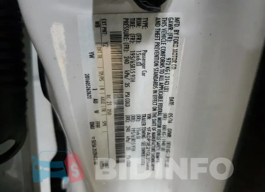 1FADP3E21GL339468 Photo# 12