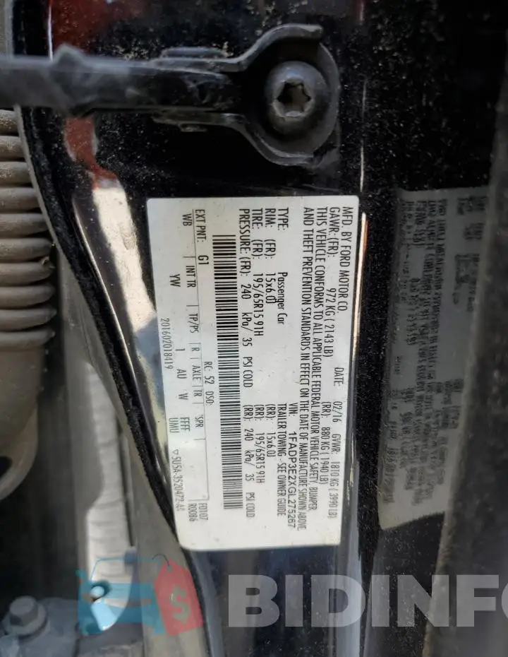 1FADP3E2XGL275267 Photo# 12