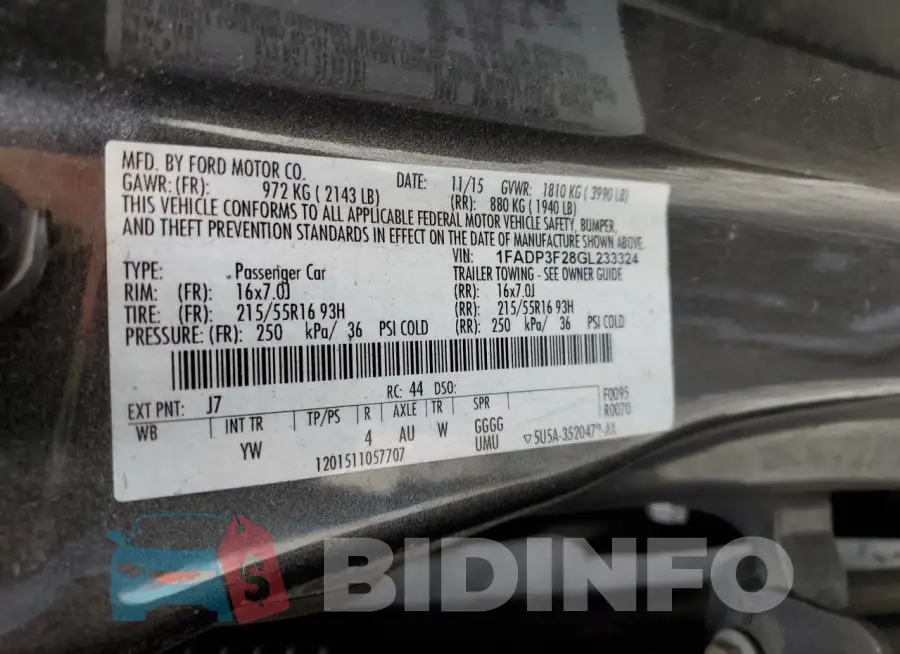 1FADP3F28GL233324 Photo# 12