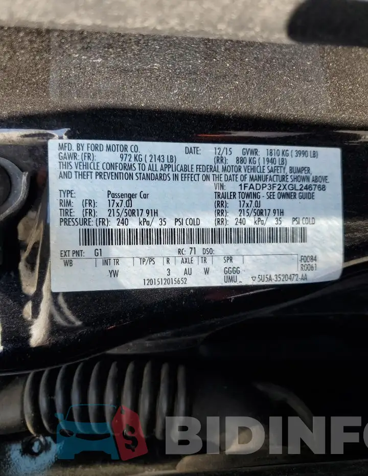 1FADP3F2XGL246768 Photo# 13