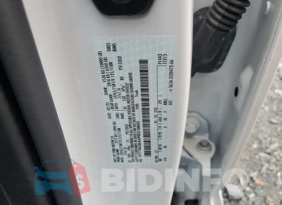 1FT7W2BAXPEC18653 Photo# 12