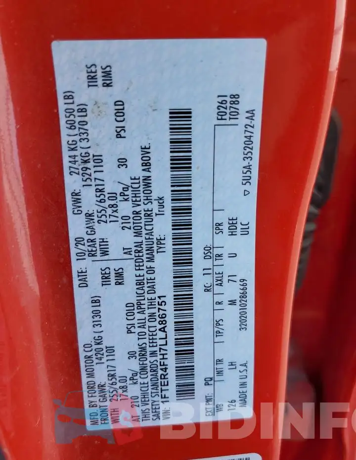 1FTER4FH7LLA86751 Photo# 13