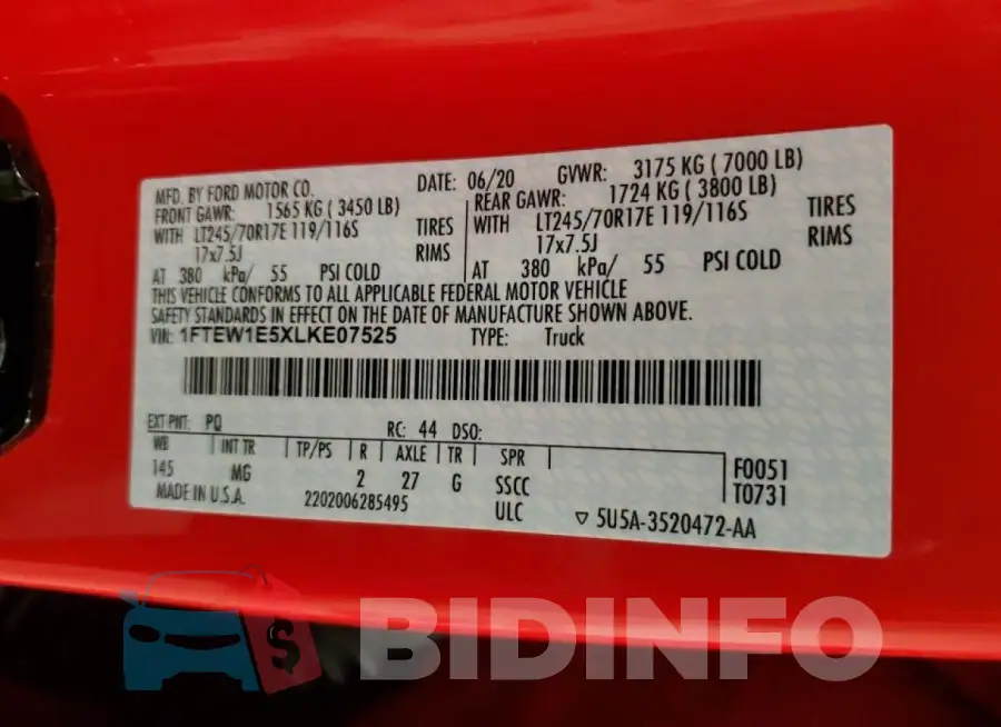1FTEW1E5XLKE07525 Photo# 12