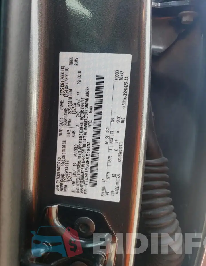 1FTEW1EG2FKE16452 Photo# 12