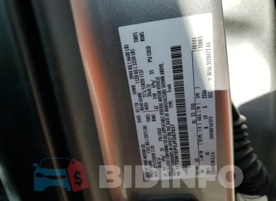 1FTEW1EP5JFD67037 Photo# 12