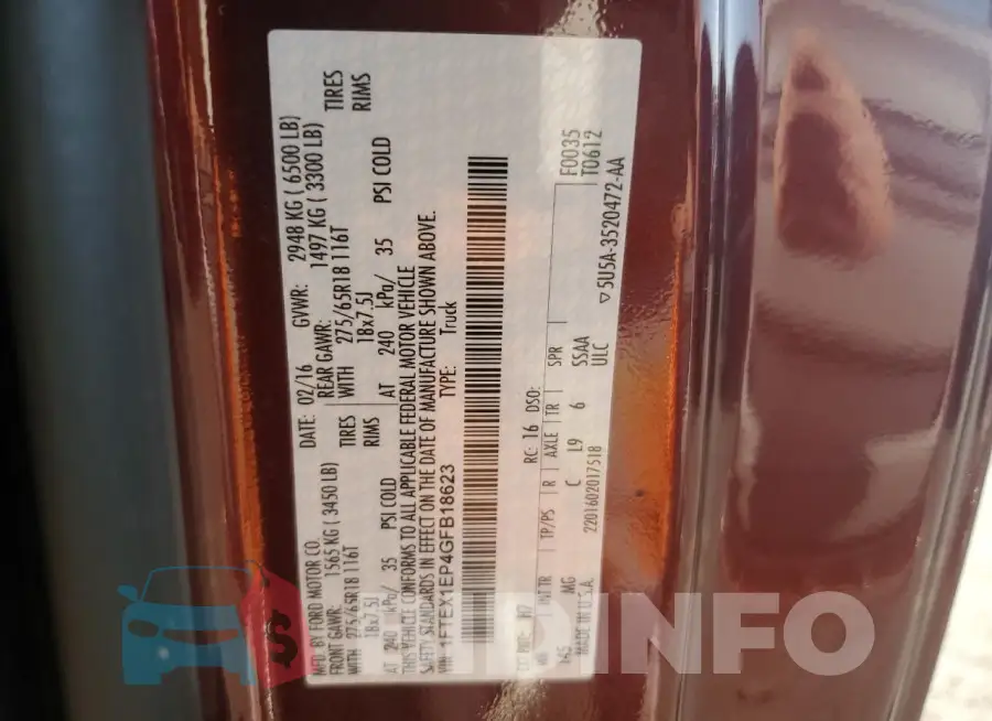 1FTEX1EP4GFB18623 Photo# 12