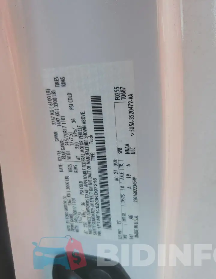 1FTMF1C82GKD97216 Photo# 12