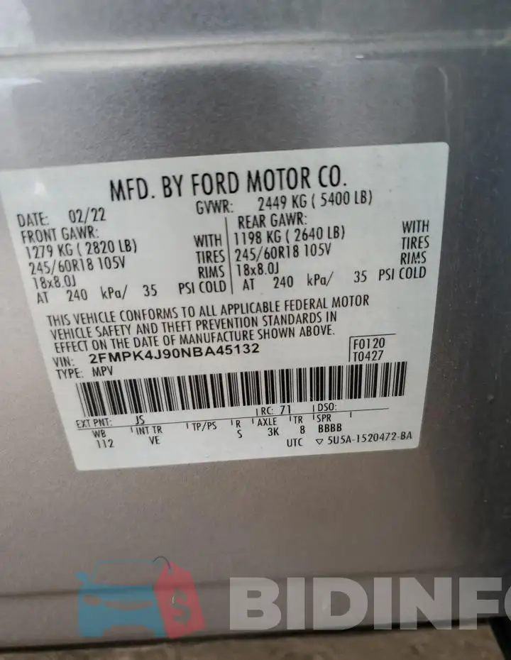 2FMPK4J90NBA45132 Photo# 13