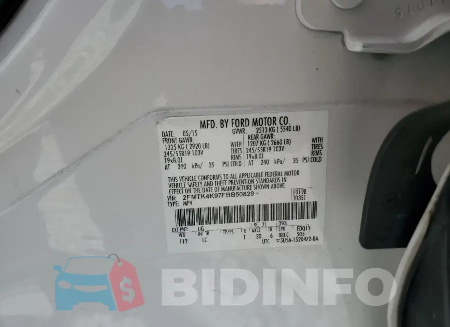 2FMTK4K97FBB50829 Photo# 13