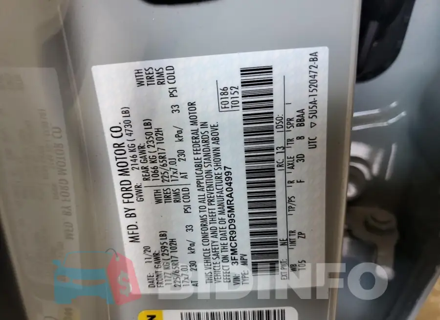 3FMCR9D95MRA04997 Photo# 12