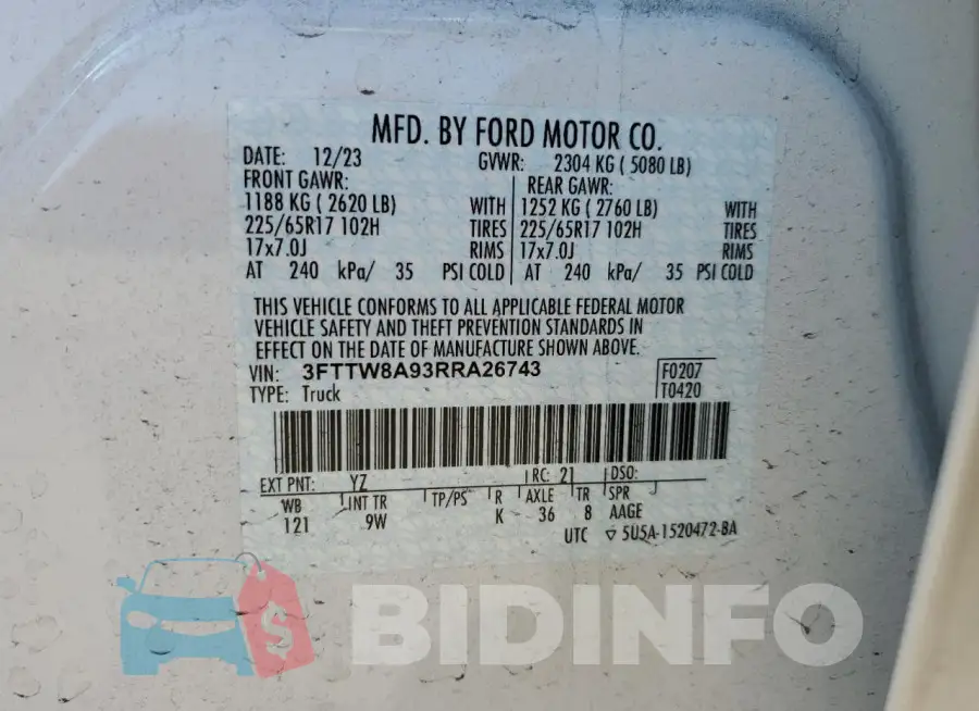 3FTTW8A93RRA26743 Photo# 12