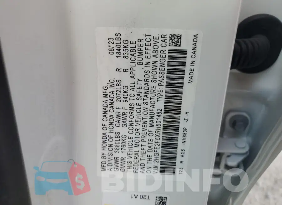 2HGFE2F5XRH501482 Photo# 13