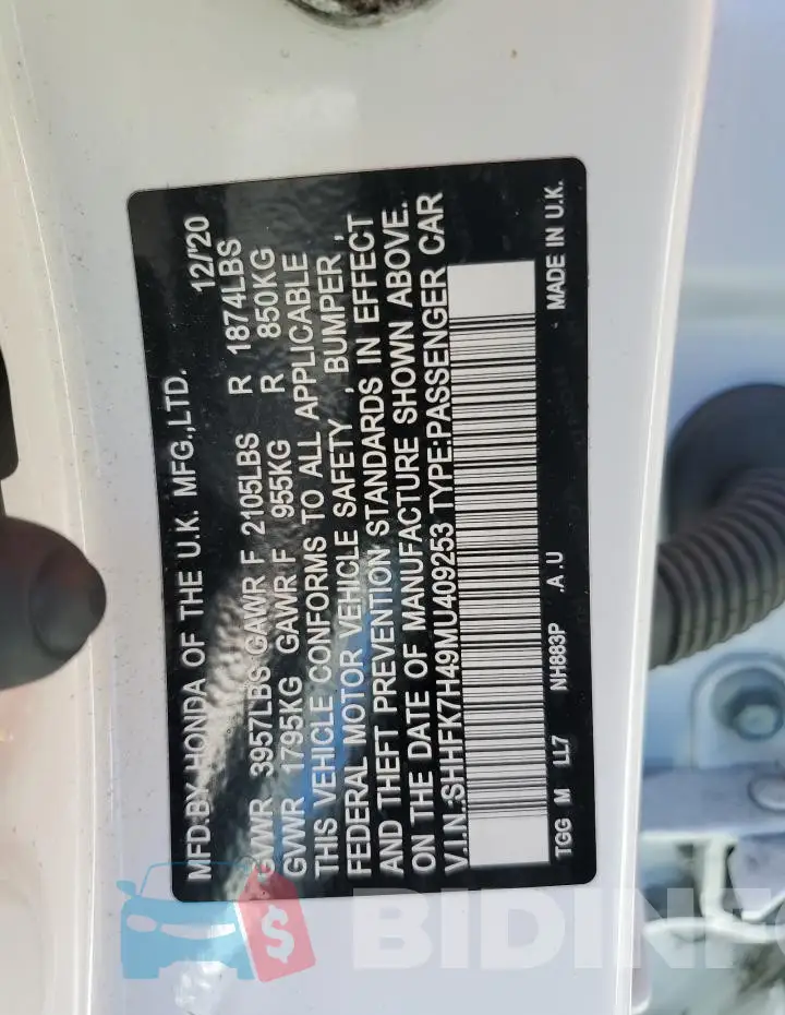 SHHFK7H49MU409253 Photo# 12