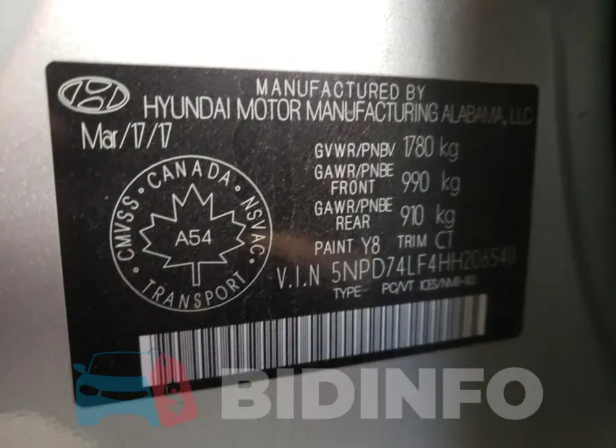 5NPD74LF4HH206540 Photo# 12