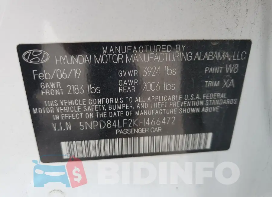 5NPD84LF2KH466472 Photo# 12