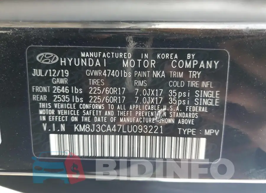 KM8J3CA47LU093221 Photo# 12