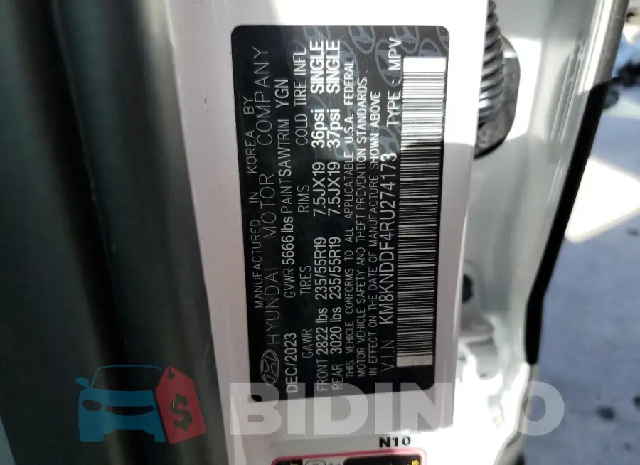 KM8KNDDF4RU274173 Photo# 13