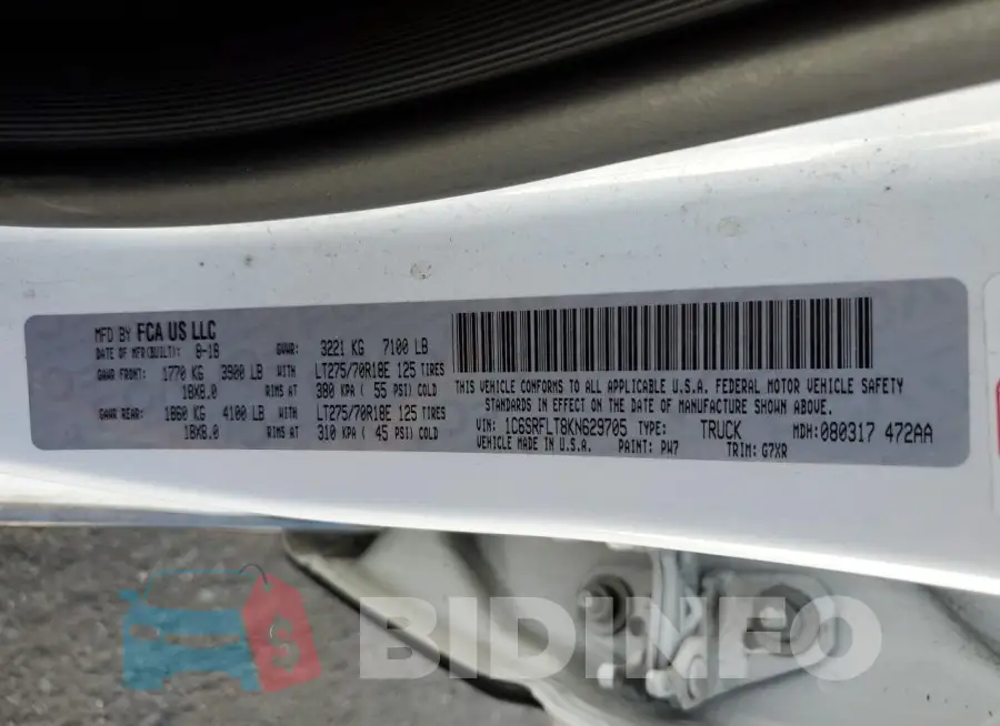 1C6SRFLT8KN629705 Photo# 12