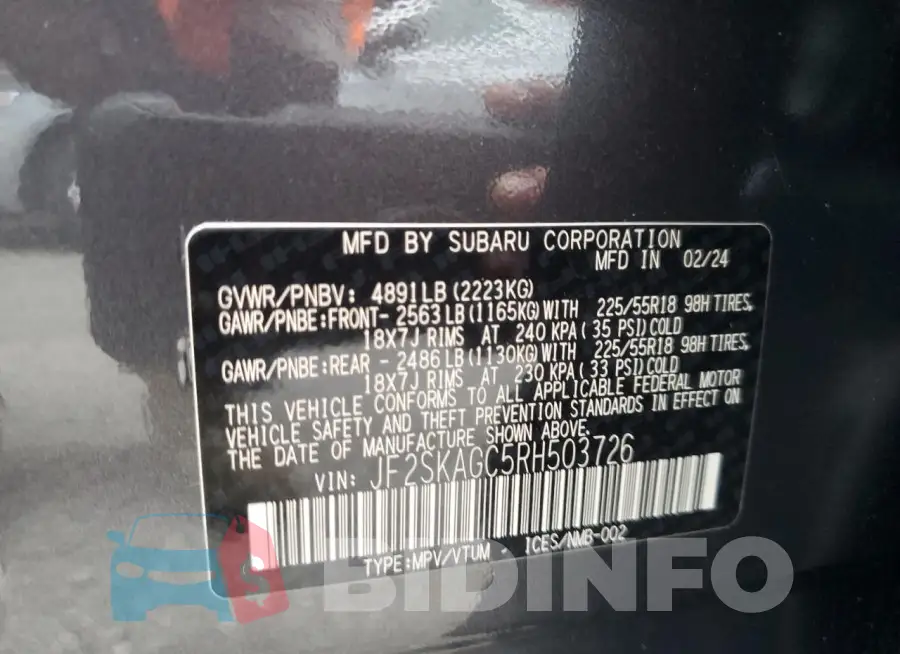 JF2SKAGC5RH503726 Photo# 14