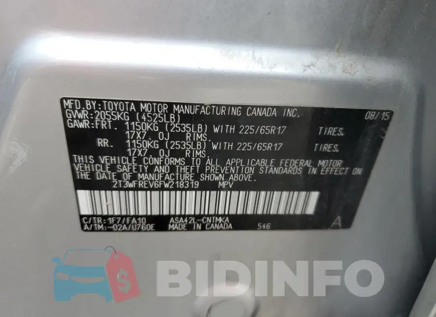 2T3WFREV6FW218319 Photo# 13