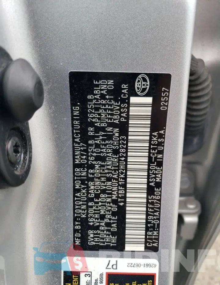 4T1BF1FK2HU428223 Photo# 12