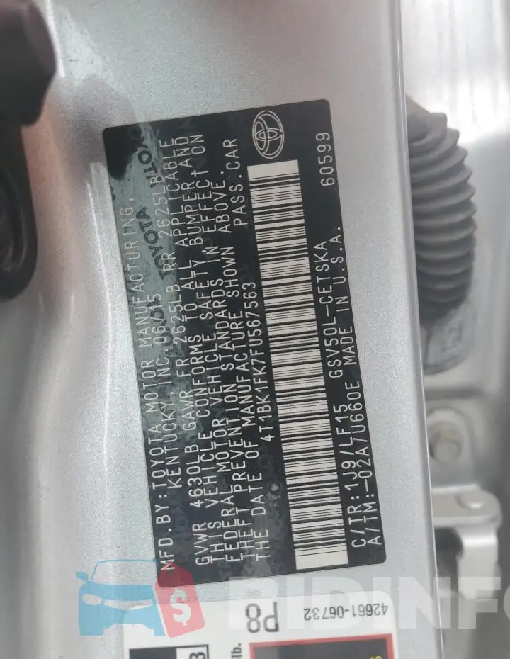 4T1BK1FK7FU567563 Photo# 12