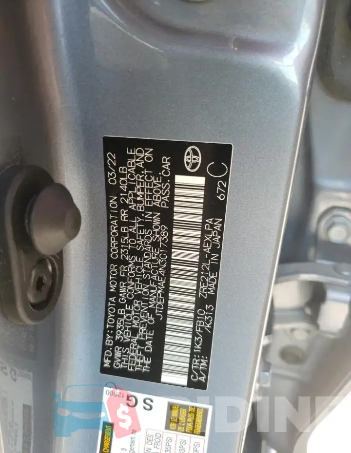 JTDEPMAE4N3017389 Photo# 12
