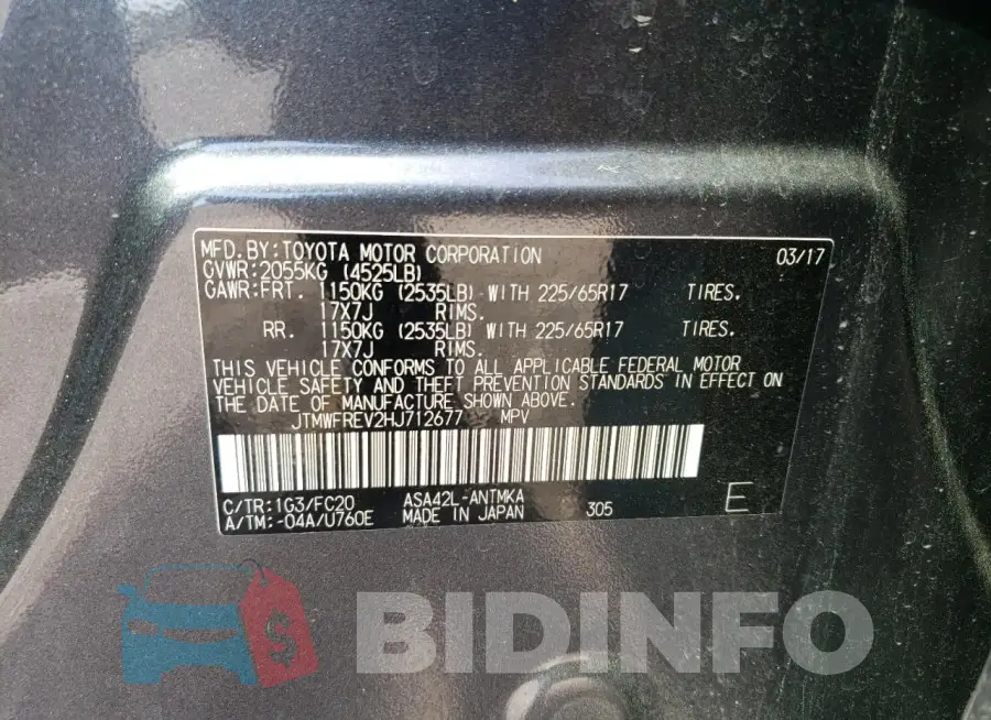 JTMWFREV2HJ712677 Photo# 13