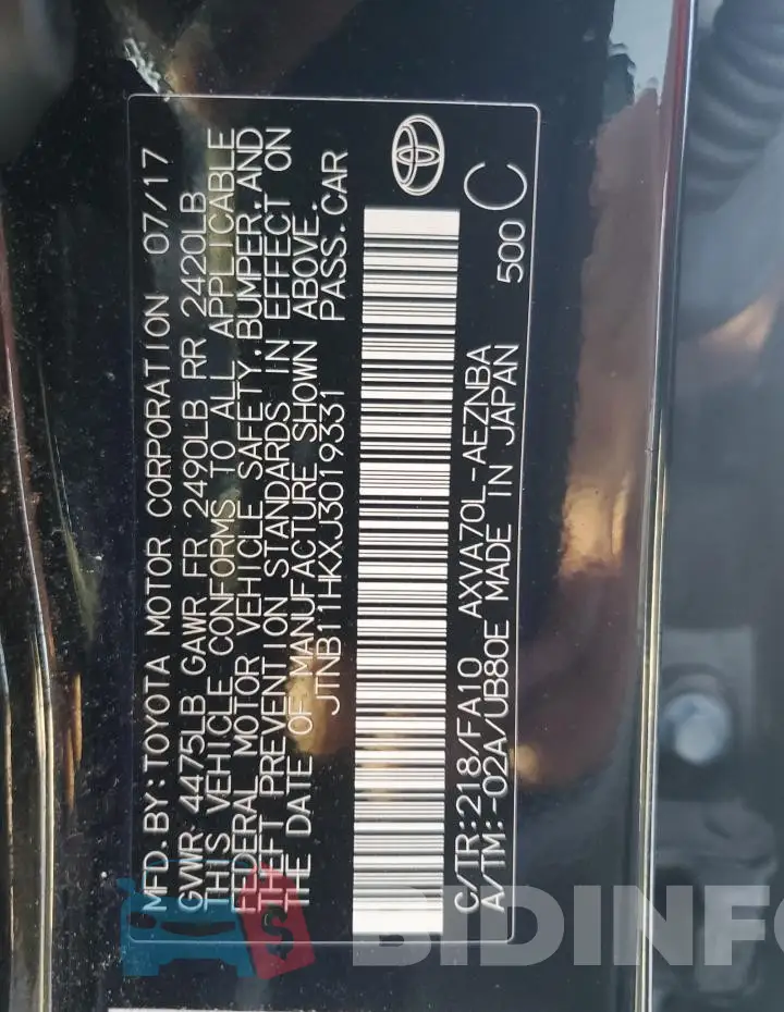JTNB11HKXJ3019331 Photo# 12