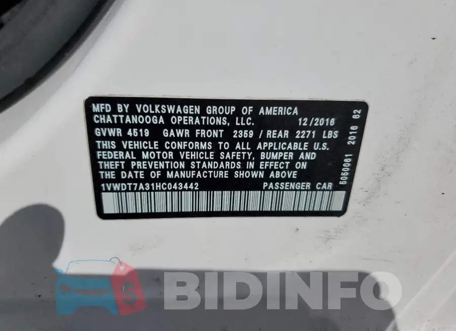 1VWDT7A31HC043442 Photo# 13