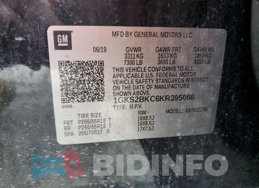 1GKS2BKC6KR395066 Photo# 13