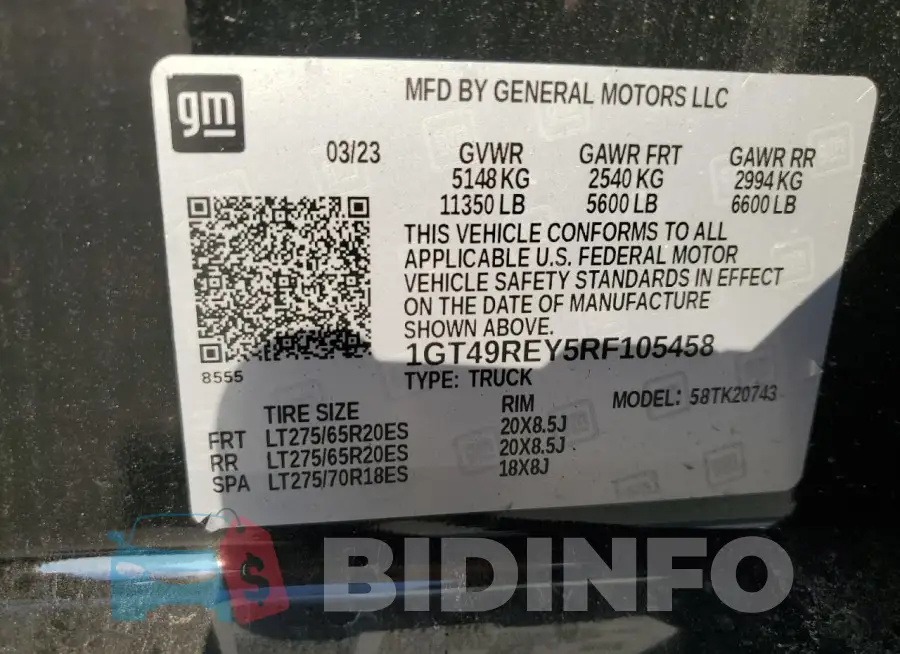 1GT49REY5RF105458 Photo# 13